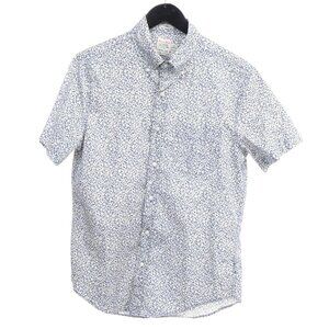 J.Crew Secret Wash Floral Print Classic Button Down Shirt Cotton S Blue White